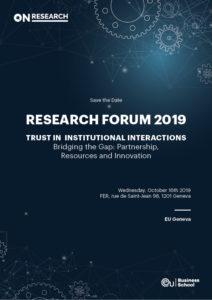 RESEARCH FORUM –TRUST IN INSTITUTIONAL INTERACTIONS @ FER
